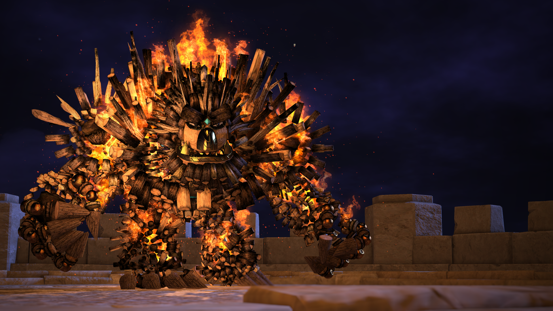 Wood Knack – im Spiel einer der größten Versionen von Knack. Und während Holz recht leicht zu finden ist, brennt es auch sehr einfach! Wenn ihr brennt, könnt ihr diesen Zustand dazu nutzen, zusätzliche Areale zu erkunden.